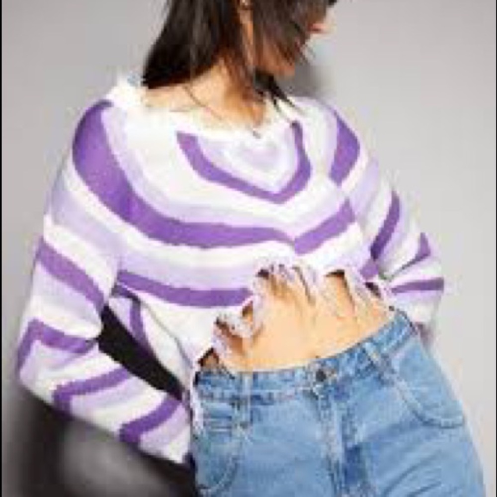 Rue 21 cropped Purple Heart sweater never worn